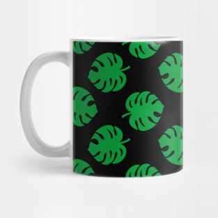 Philodendron Pattern Black & Pink Mug